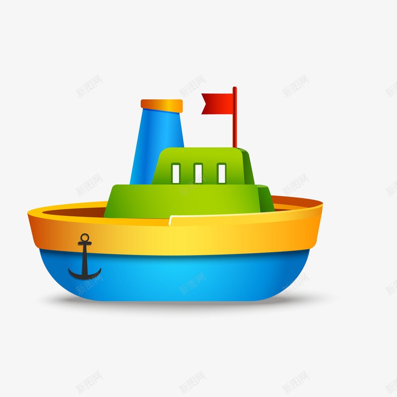 玩具轮船船只矢量图ai免抠素材_88icon https://88icon.com 交通工具 儿童玩具 儿童节 船只 运输工具 矢量图