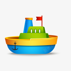 玩具轮船船只矢量图素材