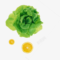 蔬菜水果组合柠檬绿色叶子图案素材