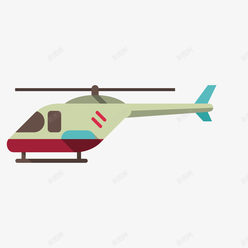 创意航空运输直升飞机矢量图ai免抠素材_88icon https://88icon.com 交通工具 卡通 扁平化 直升飞机 航空 运输 矢量图