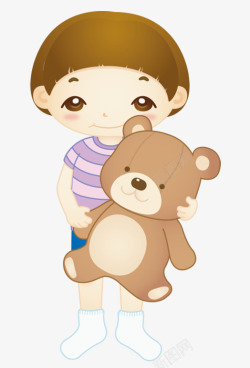 抱玩具熊的小孩素材