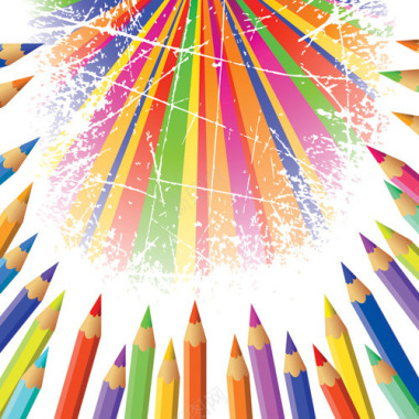 彩色铅笔图标组合7矢量图图标