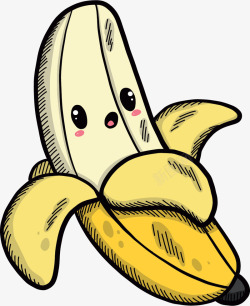 夏季水果卡通香蕉矢量图素材
