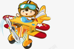 手绘卡通儿童节小飞机素材