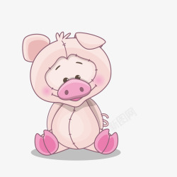 卡通粉色的小猪玩具素材
