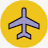 手绘三角梅卡通图标交通工具素描飞机图标