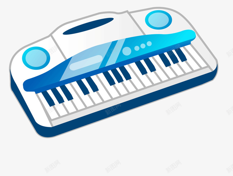 卡通钢琴矢量图ai免抠素材_88icon https://88icon.com 儿童玩具 卡通 商品 蓝色 钢琴 矢量图