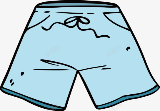 运动小图标清凉夏日休闲短裤矢量图图标图标