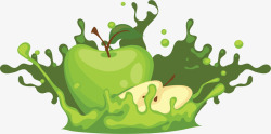 绿色苹果汁绿色液体青苹果果汁矢量图高清图片