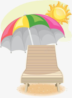 伞下的沙滩椅素材