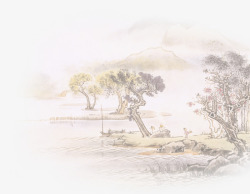 中国风古代风景插图素材
