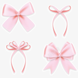 粉红蝴蝶丝带装饰素材