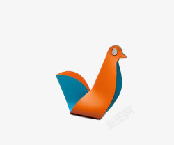 橙蓝色皮革小鸟素材