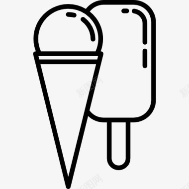 夏季冷饮蛋卷冰淇凌坚持图标图标