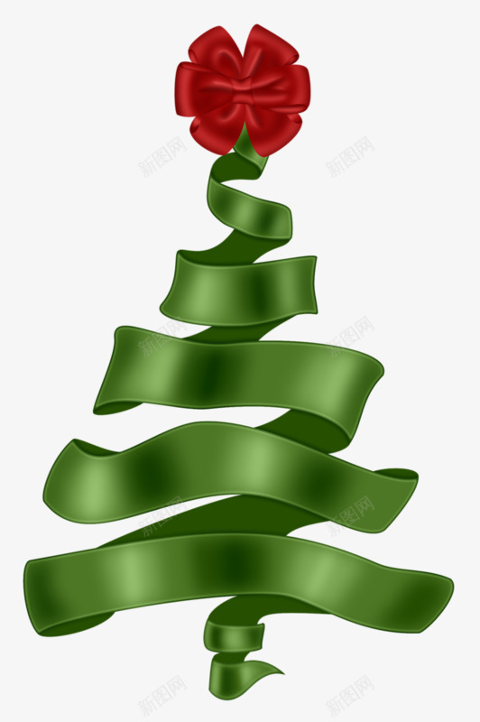 飞舞的装饰彩带png免抠素材_88icon https://88icon.com 丝带 红色 绿色 蝴蝶结