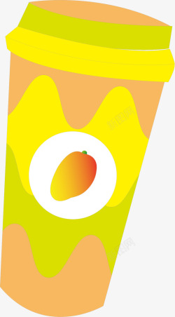 夏季饮料杯装芒果汁素材