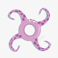 紫色章鱼泳圈矢量图素材