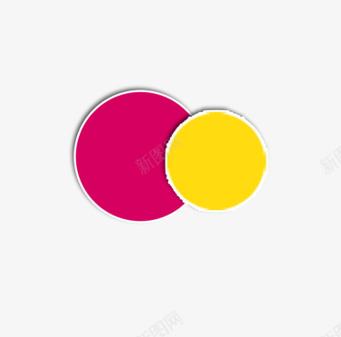 红黄两色圆形图标组合图标