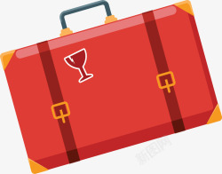 红色夏季旅游箱子矢量图素材