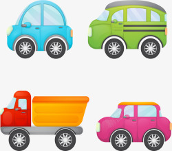 越野玩具小汽车彩色玩具小汽车矢量图高清图片