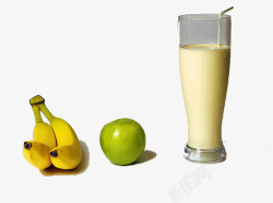 苹果饮品香蕉苹果牛奶高清图片