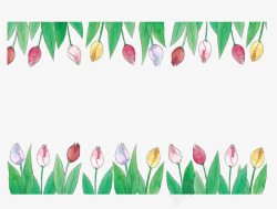 夏季花藤水彩手绘花朵边框矢量图高清图片