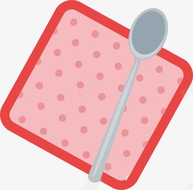 水彩食物手绘勺子桌垫图标矢量图图标