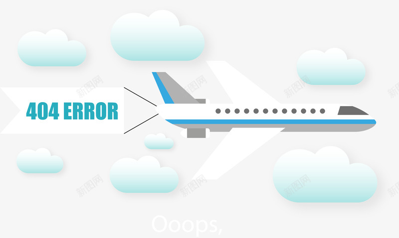 404报错矢量图ai免抠素材_88icon https://88icon.com 404 网页报错 蓝色 飞机 矢量图