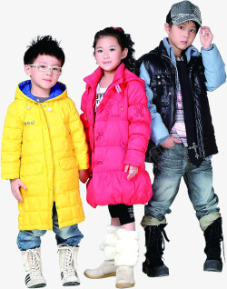 彩色冬季儿童服饰素材