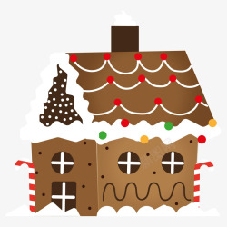 圣诞节手绘装饰雪屋元素矢量图素材