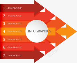 红色组合箭头目录素材