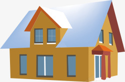 雪房素材农村房子冬季矢量图高清图片