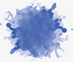 蓝色创意水墨喷溅素材