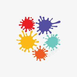 彩色喷溅的油墨素材