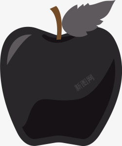 黑色毒苹果黑色简约毒苹果高清图片