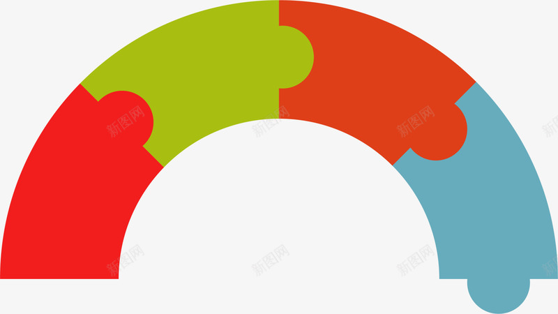彩色半圆拼图png免抠素材_88icon https://88icon.com 卡通拼图 多项选择 彩色拼图 环形拼图 组合半圆 装饰图案 选择 选项