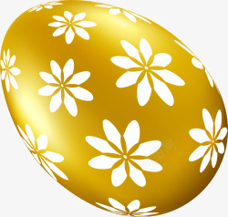 复活节金色花朵彩蛋素材