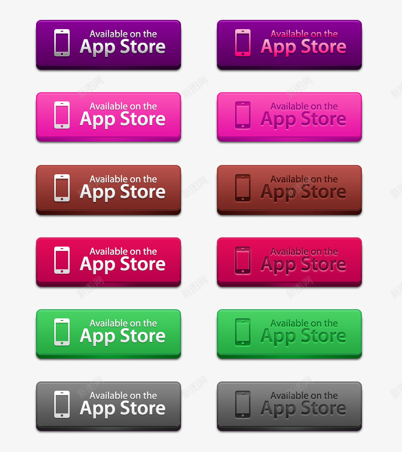 AppStore按钮PSDpsd免抠素材_88icon https://88icon.com AppStore 下载按钮 按钮素材 苹果商店