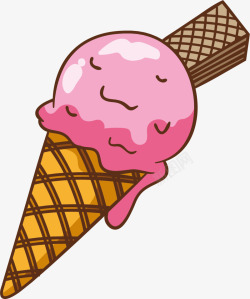 夏季卡通粉色冰激凌素材