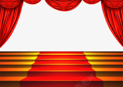 红色舞台幕帘素材