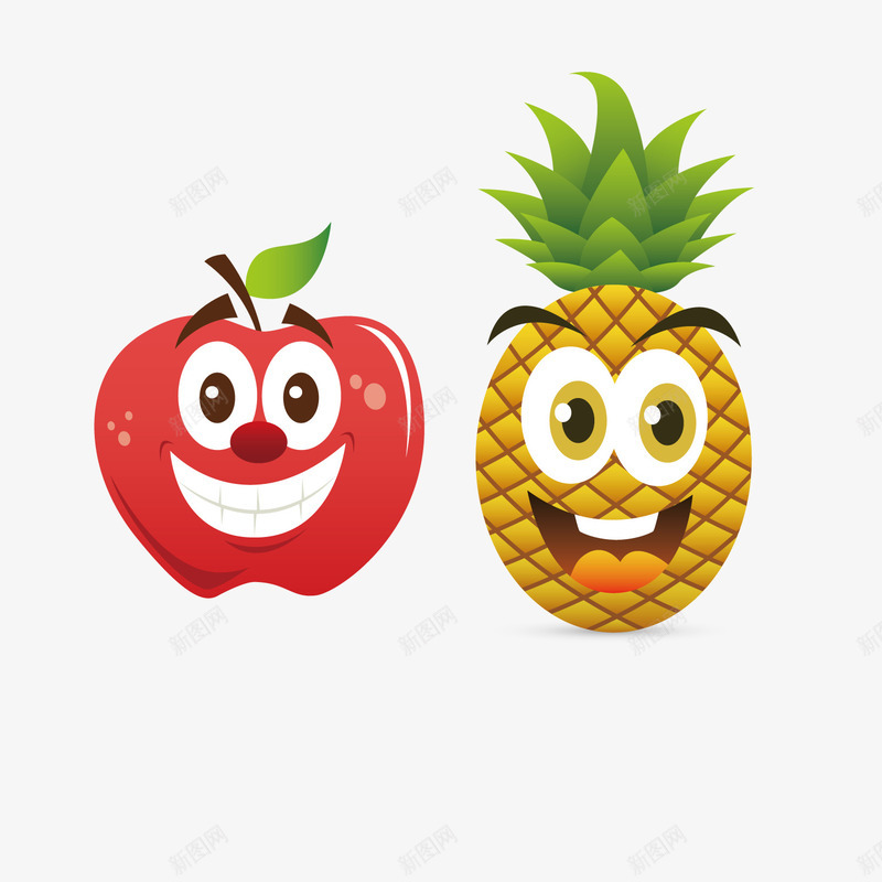 卡通苹果菠萝PPAPpng免抠素材_88icon https://88icon.com PPAP ppa 卡通 神曲