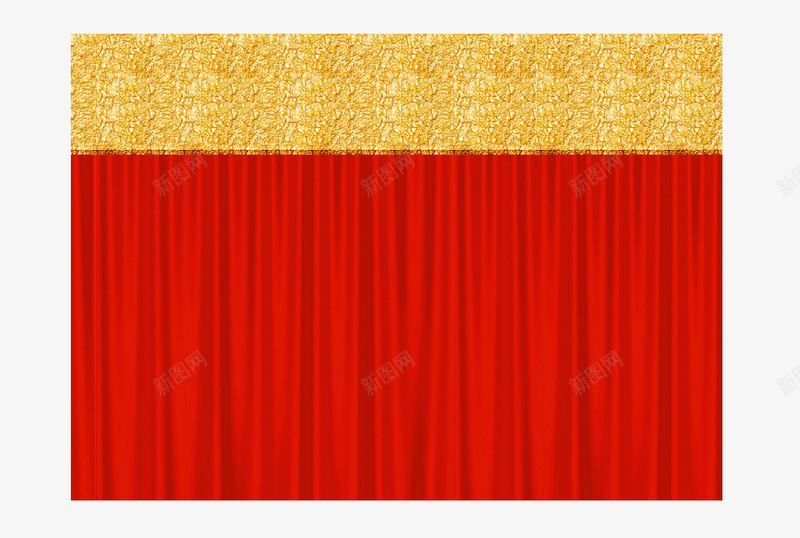 红色幕布上的帘根png免抠素材_88icon https://88icon.com 帘子 帘子根 幕布 红色 舞台 金色
