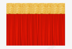 红色幕布上的帘根素材