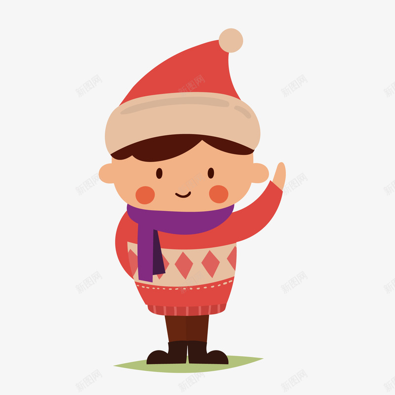 可爱的小男孩png免抠素材_88icon https://88icon.com 冬季 卡通 可爱 围巾 小男孩 帽子 毛衣 红色
