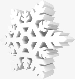 白色立体冬季雪花素材