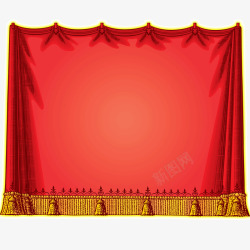 舞台装饰帷幕红色素材