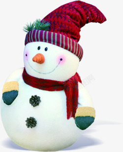 冬季红色帽子雪人玩具素材