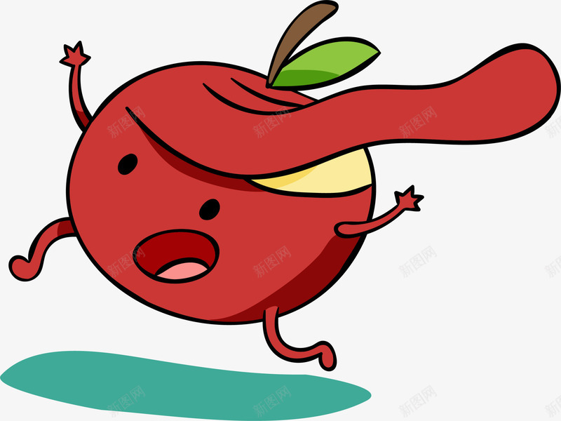 红色卡通削皮苹果png免抠素材_88icon https://88icon.com 削皮苹果 卡通苹果 奔跑苹果 水果 红色苹果 装饰图案