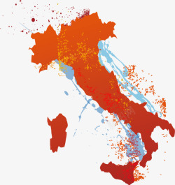 创意炫彩意大利地图素材