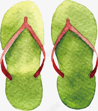 运动小图标清凉夏日手绘沙滩拖鞋矢量图图标图标